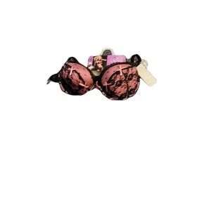 Hers By Herman Womens Pink Black Polka Dots Lace Padded Lingerie Bra Size 34B